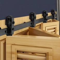 Skjutdörrsbeslag VEVOR Bi-Folding Sliding Barn Door Hardware Track Kit 60" for Four 14"