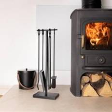 Fireside Companion Set Iron Tool Stand Matte Black