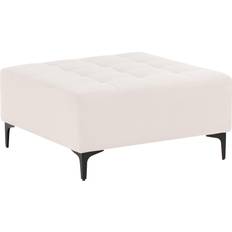 Poggiapiedi Beliani Ottomano Quadrato Velluto Beige Chiaro Poggiapiedi