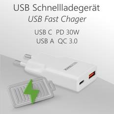 Maxtrack Schnell Ladegerät Klein Flach Leicht USB A QC 3.0 USB C