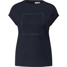 Cecil T-Shirt Mit Glitzer Print - Blue