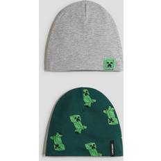 Boys - Grey Beanies H&M Boys Printed Jersey Beanies - Grey Melange/Minecraft