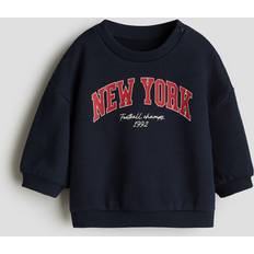 Blue Sweatshirts Children's Clothing H&M Baby Printed Baby Sweatshirt - Navy Blue