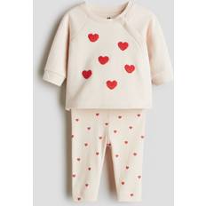 Sonstige Sets H&M 2-Teiliges Baumwollset Puderrosa Herzen