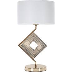 Belysning Mauro Ferretti Tischleuchte Move E27 Ø 30x56 cm Gold Weiß Tischlampe