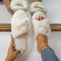 White Slippers Shein Indoor Slippers Women