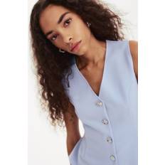 Flare Outerwear H&M Ladies Tailored Jersey Waistcoat - Light Blue