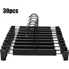 Black Hangers Temu 30pcs Adjustable Plastic Pants Hangers Hanger