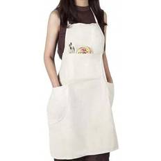 Aprons Shein 100% Cotton Canvas Professional Bib Apron Waterproof - Natural