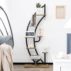 Pots, Plants & Cultivation 17 Stories Nathasha Plant Stand Black Brown 155cm H x 60cm L x 30cm D