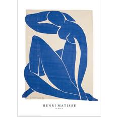 Beige Posters Postery Nu Bleu II Beige Blue 50x70 Poster