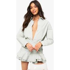 Boohoo Oxford Shirts boohoo Womens Oversized Shirt - Blue