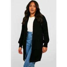 Boohoo Cardigans boohoo Womens Wide Rib Chunky Cardigan - Black