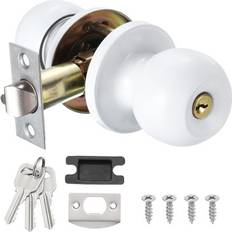 Doorknobs Uxcell Privacy Door Knob White Round Shape 1pcs