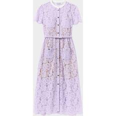 Floral Lace Midi Dress - Purple