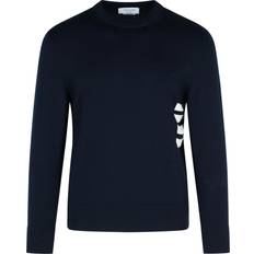 Knitted Sweaters - Men Thom Browne Round Neck Cotton Sweater - Navy