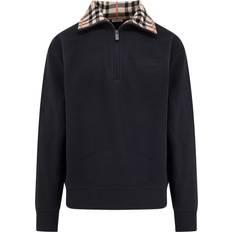 Burberry Jumpers Burberry Traditional Check Half-Zip Sweater - Black