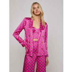 Silk Blazers L'agence Geometric Colin Double-Breasted Silk Blazer - Fuchsia/Turquoise
