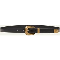 Valentino Garavani VLogo Signature Leather Belt - Black
