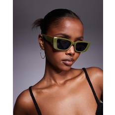 Exclusive Cat Eye Chunky Frame Sunglasses - Olive Green