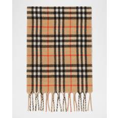 Burberry Halsdukar & Sjalar Burberry Reversible Cashmere Knight Stamp Check Scarf - Sand