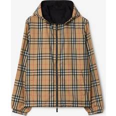 Burberry Jakker Burberry Reversible Check Hooded Jacket - Sand