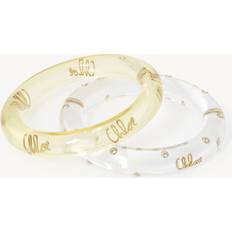 Clear Logo Bangles Set of Two - White