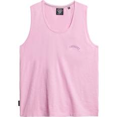 Superdry Linnen Superdry Damen Essential Logo Tanktop Mit Stückfärbung - Pink
