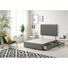 Bed Packages Marlow Home Co Pleasanton Linen Divan Bed Set Grey Super King