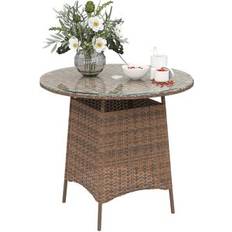Brown - Metal Outdoor Coffee Tables 17 Stories Round 80 cm Outdoor Coffee Table Brown