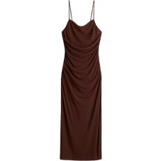 H&M Draped Strappy Dress - Dark Brown