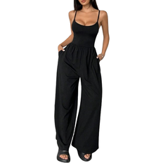 Shein Flirla European And American Sexy Spaghetti Strap Wide Leg Jumpsuit
