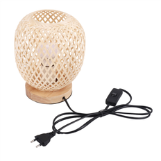 Sans Marque Bamboo Rattan Bedside Desk Lamp Table Lamp