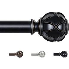 Black Adjustable Curtain Pole 80 to 365 cm