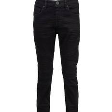 XRay Distressed Slim Fit Biker Moto Jeans - Jet Black (BXP-9613)