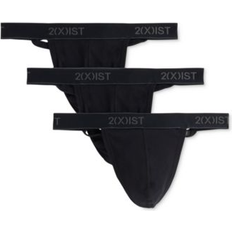 2(X)IST Essential Cotton Y-Back Thong 3-pack - Black