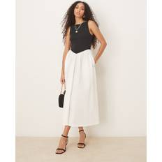 Nobody's Child Verity Drop Waist Organic Cotton Dress - Black/White