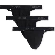 2(X)IST Essential Cotton Y-Back Thong 3-pack - Black