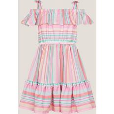 Dresses Children's Clothing on sale Monsoon Girls Pastel Striped Woven Dress - Multi