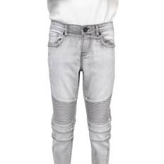 XRay Distressed Slim Fit Biker Moto Jeans - Grey (BXP-9613)