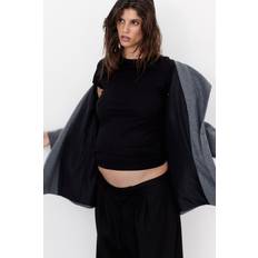 H&M Black MAMA Ribbed Top Size M