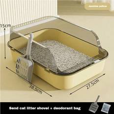 PlayMc Yellow Cat Toilet Cat Litter Box
