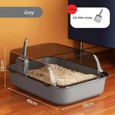 PlayMc Grey Cat Toilet Cat Litter Box