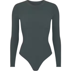 SKIMS Fits Everybody Long Sleeve Crew Neck Bodysuit - Deep Sea