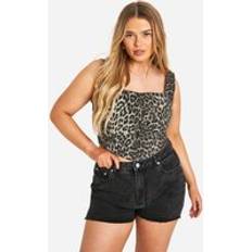 Leopard - Women Corsets boohoo Plus Leopard Denim Corset - Multi
