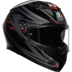 Flip-up Helmets Motorcycle Helmets AGV K3 Full Face Ece Motorbike Helmet - Black/Grey/Red