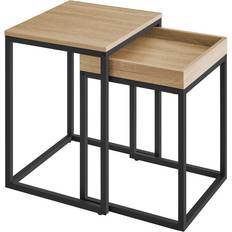 Rustfrit stål Sofaborde 2-Teiliger LNT02N11 Schwarz Couchtisch 2Stk.