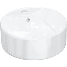 vidaXL Lavabo Blanc 40 x 14.5 cm Céramique Rond