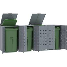 Metal Skraldespandskjulere vidaXL Wheelie Bin Storage Grey 276x79x117 cm (Building Area )