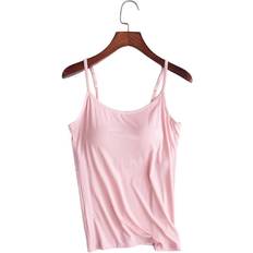 5XL Tank Tops Furtalk Women Tank With Built-in Bra Adjustable Spaghetti Strap - Light Pink